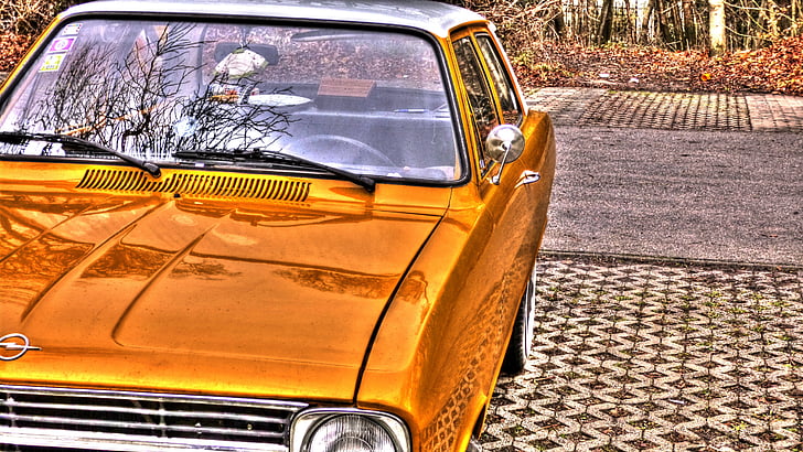 automatikus, autó, emlékmű, régi, Opel, utazás, közlekedés