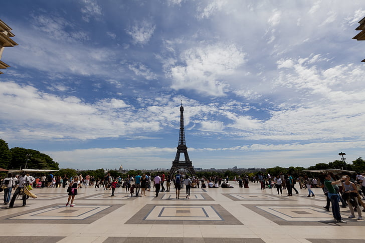 Eiffel, Parijs, toren, Frankrijk, reizen, beroemde, het platform