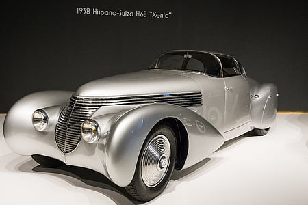 cotxe, 1938 hispano-suiza h6b xenia, art deco, l'automòbil, luxe, esport, pneumàtic