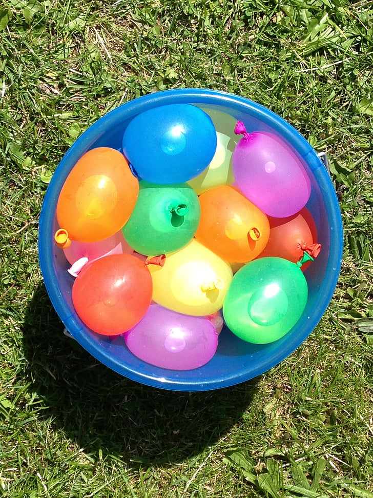 ūdens, gaisa balons, dziļumbumbas, baloni, vasaras, brīvdiena, svētku dienas