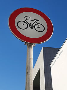 biciclete ban, semn de trafic, stradă semn, semn rutier, semn, albastru