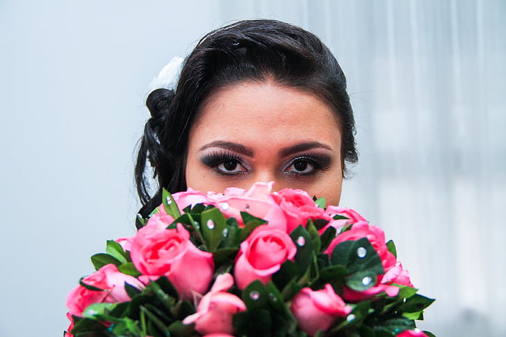 невеста, Букет, цветок, Свадебный букет, романтический, брак, Casal