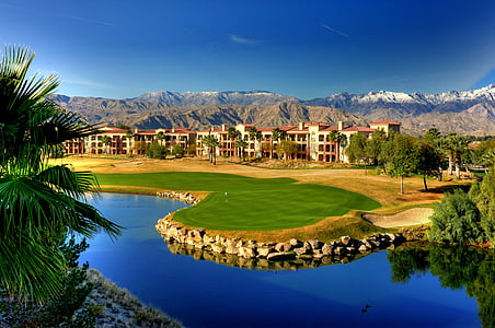 Golf, Resort, zielony, kurs, gra w golfa, Sport, krajobraz