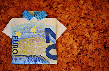 เสื้อล่าสุด, ธนบัตรดอลลาร์, 20 ยูโร, พับ, ของขวัญ, เงิน, สกุลเงิน