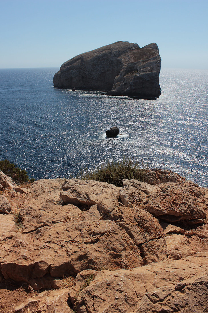 Isola foradada, cap de la caça, Sardenya, Mar, paisatge