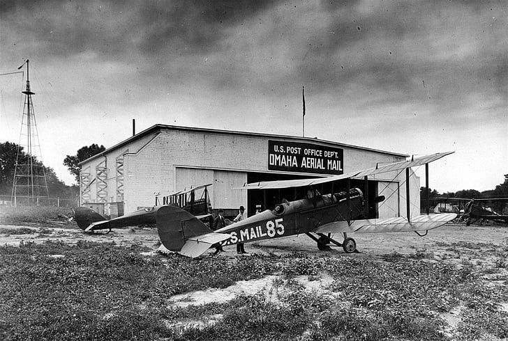 Omaha, Havaalanı, uçak, Hangar, Amerika, 1940'larda, ABD
