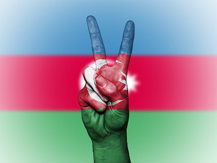 Azerbaidžanas, vėliava, taikos, fono, reklama, spalvos, šalies