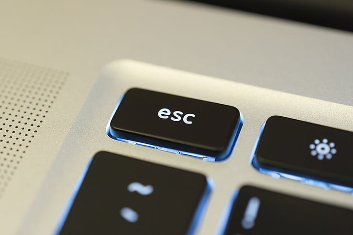 ESC, uniknúť, kľúč, klávesnica, počítač, tlačidlo, Technológia