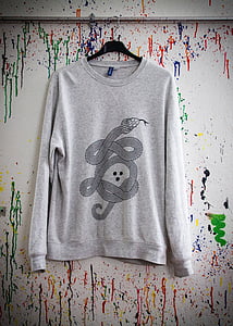 Sweter, Bluza dresowa, Sitodruk, sztuka, wąż, textildruck