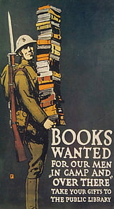 sotilas, kirjat, maailmansotaa 1, mies, armeija, piirustus, sarjakuva
