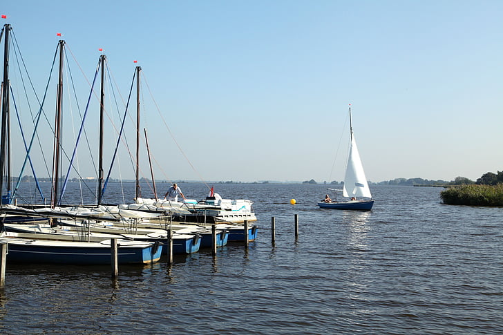 lake, sailboats, harbour, watersport, boat, sailing, peaceful