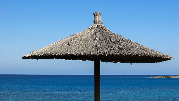 umbrella, sea, resort, tourism, vacation, cyprus