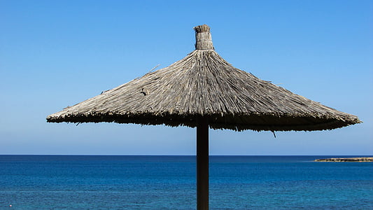 雨伞, 海, 度假村, 旅游, 度假, 塞浦路斯