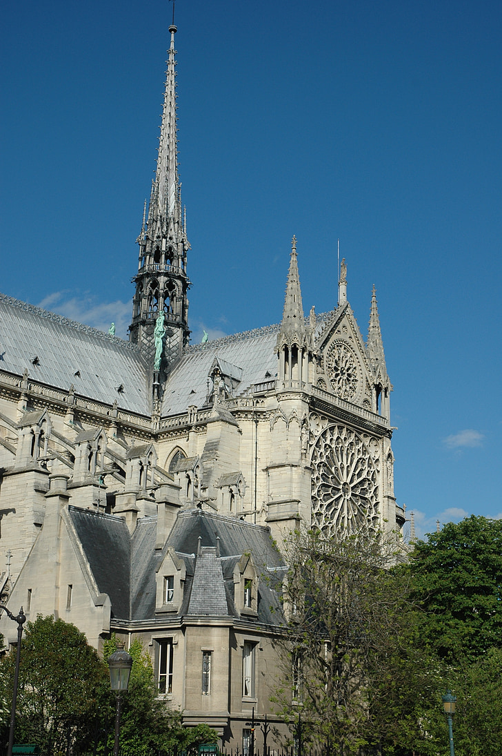 Domkyrkan, fasaden på den, turism, Paris
