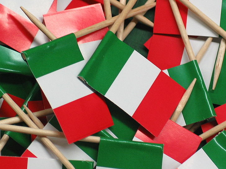 Flaga, Włochy, cios, na flagi i proporczyki, pluć, papieru, papier banner