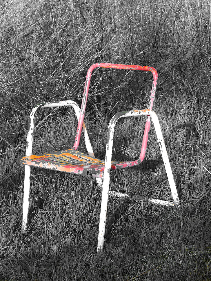 krēsls, koncepcija, simbols, metafora, Soledad, desolacción, atteikšanās
