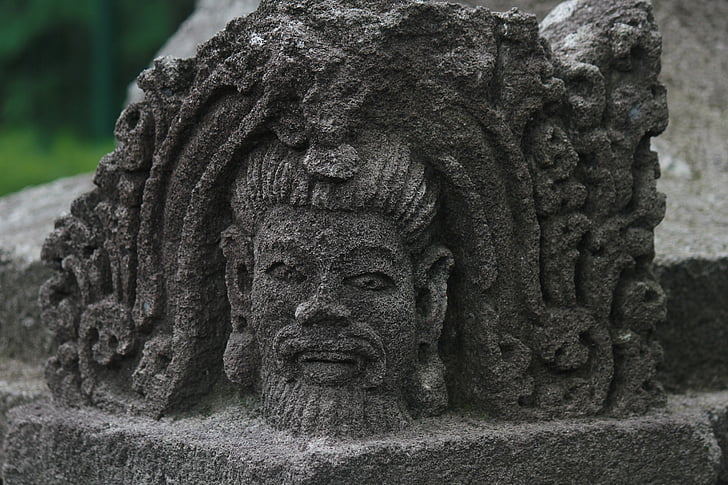 face, art, temple, ancient, culture, stones, dark