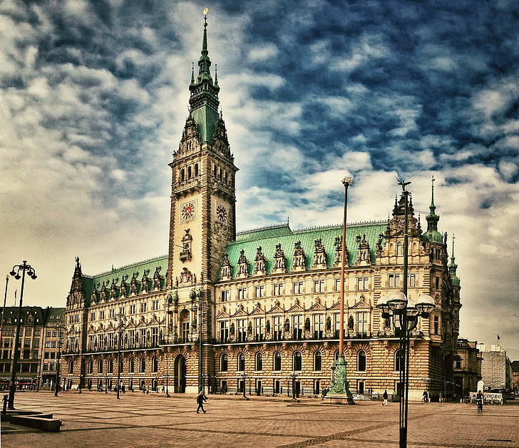 Hamburg, mesto, budova, Nemecko, historicky, hanzové mesto, radnica