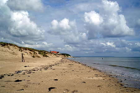 france, normandy, utah beach, sky, clouds, beach, sand beach