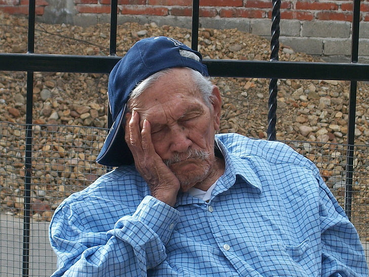 abuelo, antiguo, de años, sueño, descanso, resto, adulto Senior