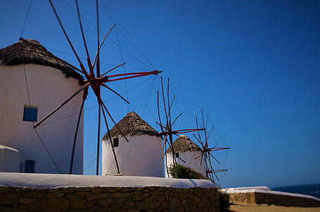 Grécia, Mykonos, moinhos de vento, Ilha, Mediterrâneo, Grego, Cyclades