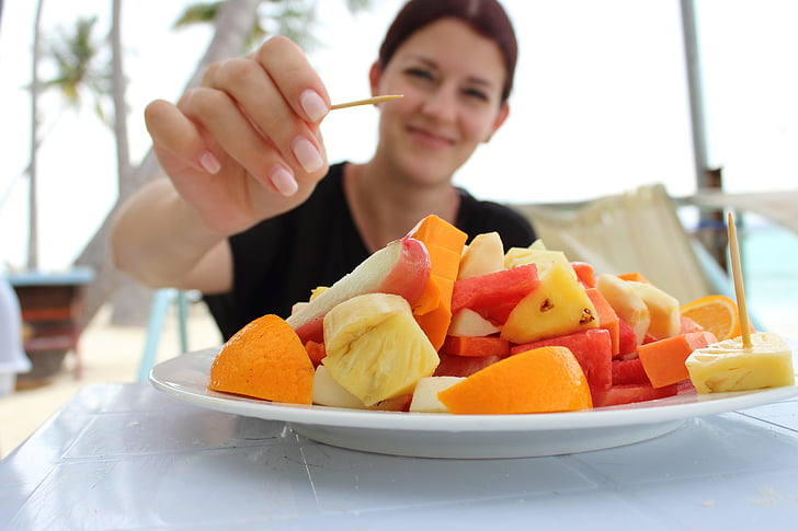 le petit déjeuner, salade de fruits, manger, fruits, en bonne santé, vitamines, délicieux