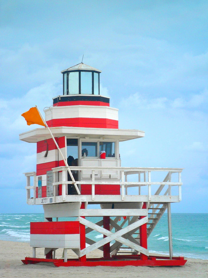 badvakt jourhavande, hem, stranden, havet, livräddare, Lighthouse, Lifeguard hut