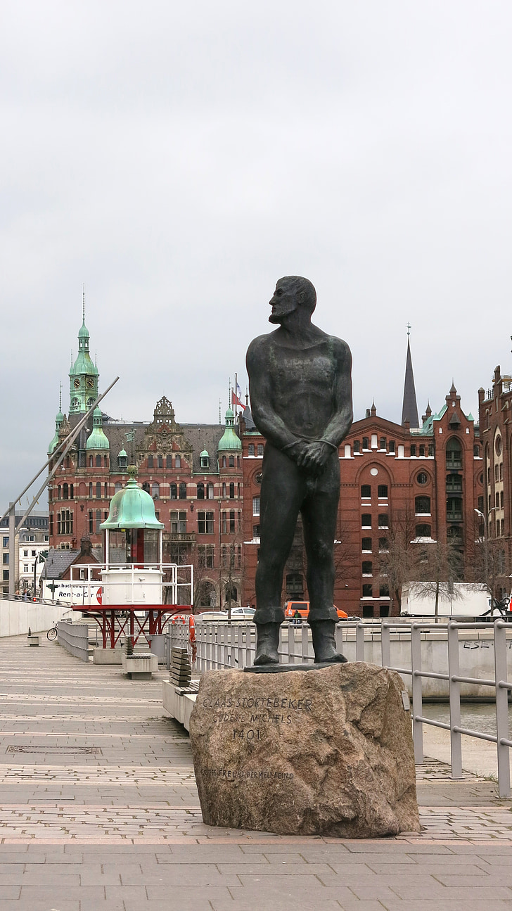 Störtebeker, monument, Hamburg, havenstad, Osaka parkway, maritiem museum