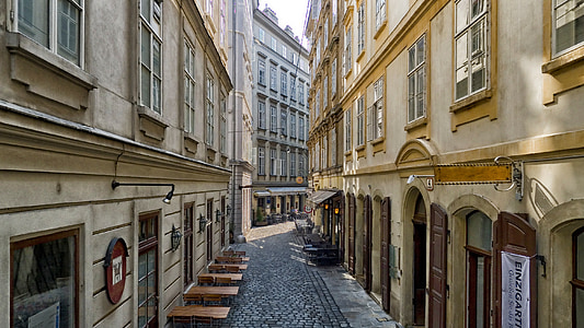 Wien, Österrike, byggnader, Café, butiker, butiker, arkitektur