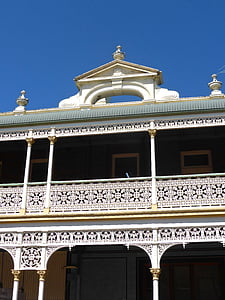 balustrada, decoració, metall, ornamentals, estil, blanc, balcó