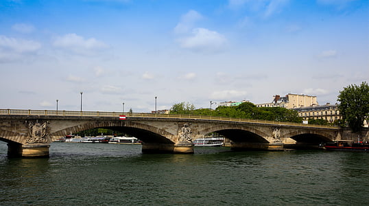 мост, Париж, град, Сена, Франция