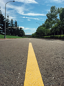 street, asphalt, marking, line, yellow, road, traffic