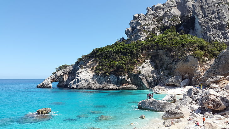 Cala goloritzè, Σαρδηνία, Μεσογειακή, τυρκουάζ, στη θάλασσα, μπλε, παραλία