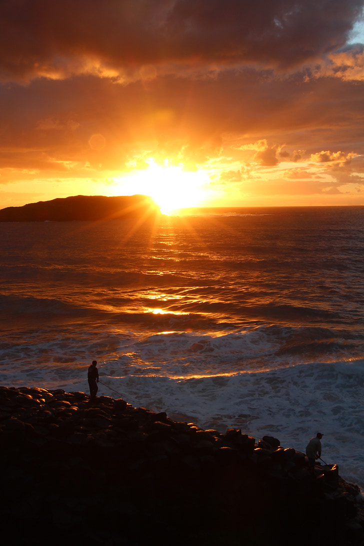 Sunrise, Fingalin päät, Fingalin, maisema, Coast, Headland, Ocean
