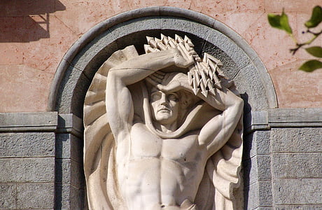 Mann, Steinfigur, Skulptur, Kunst, Flash-Pfeile, macht, Symbol