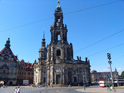 dresden, church, old town, building, historically, places of interest, landmark