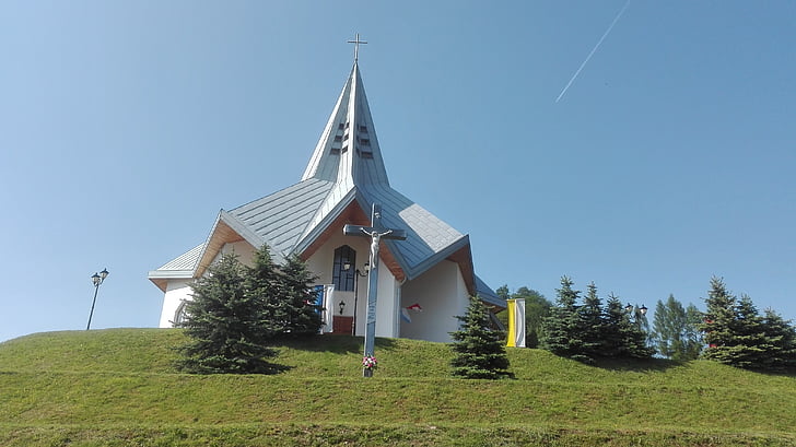 Igreja, Santíssima Trindade, profundo, Diocese tarnowska, céu, arquitetura sacral, Templo de