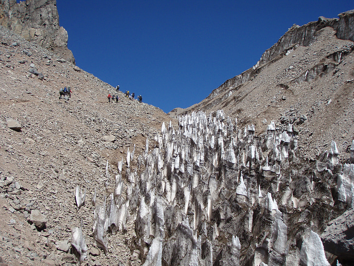 Aconcagua, glacera, excursionistes, aventura, Mules