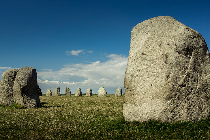 Stonehenge, kamienie, Szwecja, sieć LAN, statek kamień, święte miejsce, mityczne