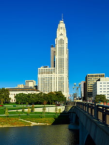 laveque věž, Columbus, Ohio, město, městský, budovy, mrakodrap