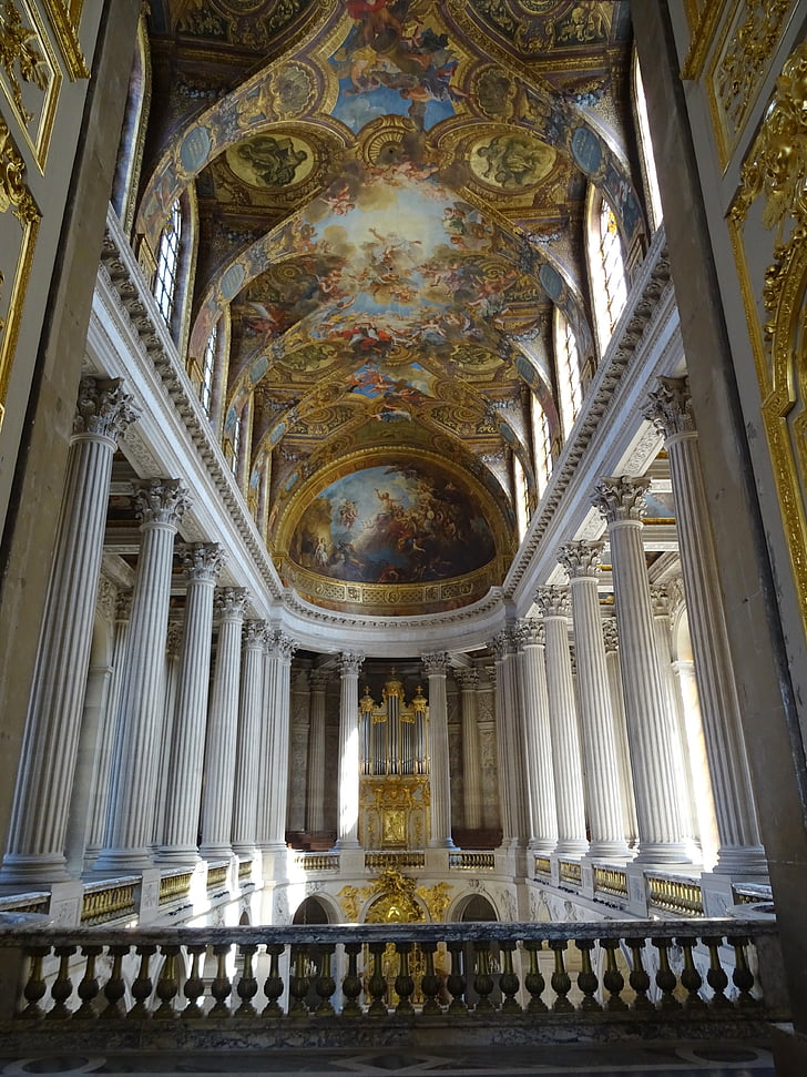 Versailles, Pariz, Francuska, palača, ukrasne, strop