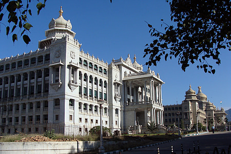 Vikasa soudha, Vidhana soudha, Bangalore, Indien, regeringen, arkitektur, landmärke
