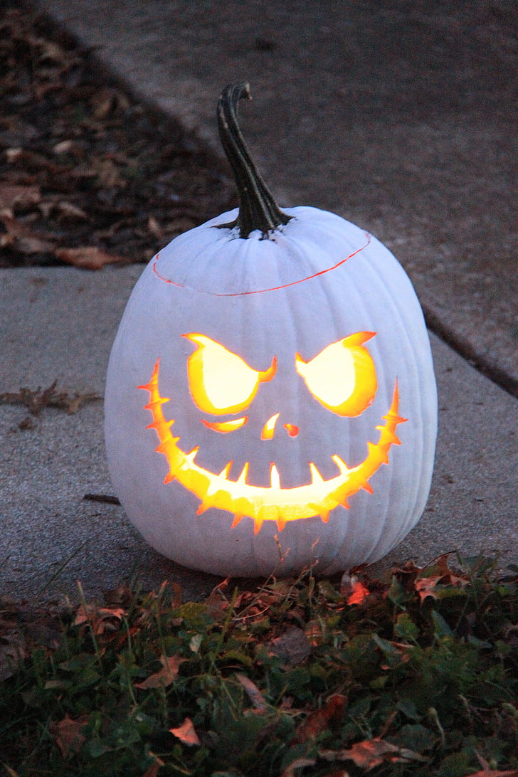 Halloween, gresskar, høst, dekorasjon, lykt, oktober, Jack o lantern