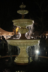 фонтан, Дартмут, води, ніч, Девон, Англія