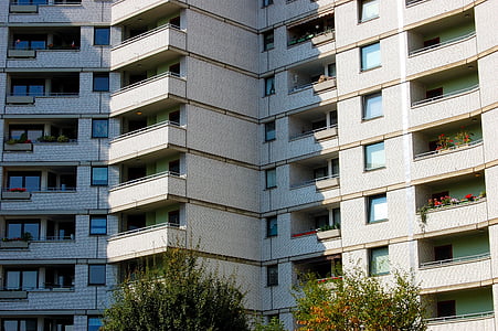 zgârie-nori, poarta, balcon, Gelsenkirchen, bloc de locuinte, bloc de oraş
