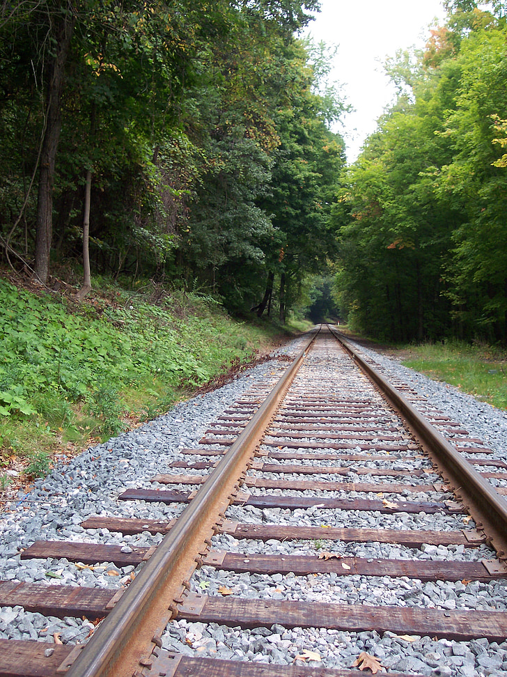 faixas, estrada de ferro, locomotiva, Trem, estrada de ferro, transporte, transportes