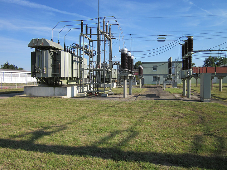 Hockenheim, vonkajšou rozvodňou, transformátor, relé, distribúcia, stanica, elektrickej energie