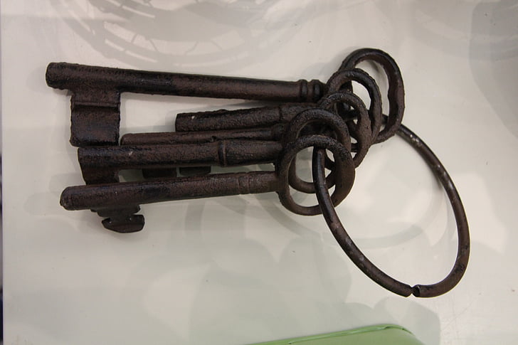 ključ, privjesak za ključeve, Stari, zapušten, željezo, zahrđao