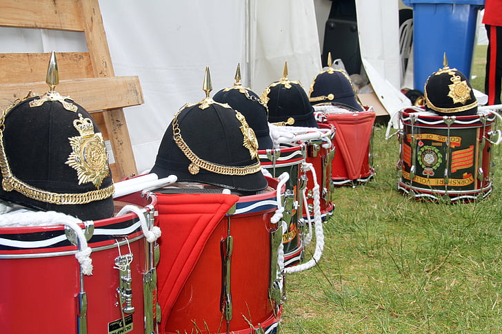 trommer, band, britiske, traditionelle, kulturer