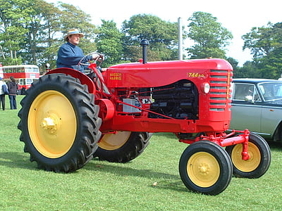 traktor, kjøretøy, landbruk, rød, Vintage, klassisk
